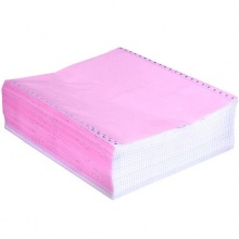得力（deli）珊瑚海彩色电脑打印纸S241-2CS两层整张80列（撕边色序：白红 1000页/箱）